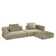 thumbnail image 3 of Christopher Knight Home 121" Compressed L-Shaped Modular Sectional Sofa, Deep Seat Foam Couch, Off White+Natural, 3 of 12