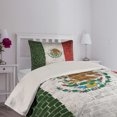 thumbnail image 2 of Ambesonne Mexica Quilted Coverlet 2 Pcs, Latina Country Flag, Twin Size, Multicolor, 2 of 4