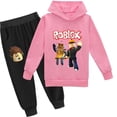 thumbnail image 1 of Roblox traje de ocio bidimensional periférico de animación de juego para niños y niñas, suéter y pantalones para niños, nuevo, dos piezas, 1 of 3