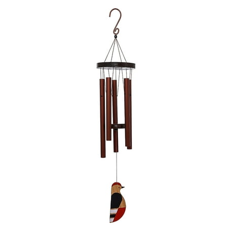 

XFLWAM 36 Inch Wooden Bird Head Ash Wood Music Wind Chime Outdoor Garden Pendant