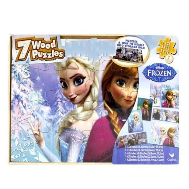 Disney Frozen 7 Wood Puzzles Toy For Kids Age 3+