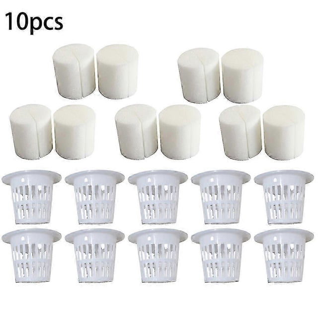 20pcs PE 32*30mm Mesh Pot With Sponge Net Cup Basket Hydroponic Aeroponic Plant Grow Sponge Suitable For Soilless Cultivation