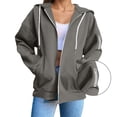 thumbnail image 6 of Basic Zip Up Hoodies for Women 2025 Long Sleeve Plain Slim Fit Hooded Sweatshirt with Pockets Jacket Coat, 6 of 8