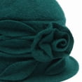 thumbnail image 5 of DLAPL Women's Wool Cloche Bucket Hat with Flower Accent,Floral Teal Green, 5 of 5