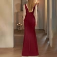 thumbnail image 4 of Wiyuqeen Womens Sweetheart Neck Party Dress Elegant Solid Sleeveless Weeding Guest Dresses Ladies Slimming High Side Split Evening Dresses Cocktail Maxi Dress, 4 of 5