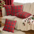 thumbnail image 2 of Christmas Pillow Cover 18x18 Set of 4 - Red Tartan Checkered Throw Pillow Cover, Farmhouse Buffalo Plaid Xmas Decorative Cushion Case for Couch Sofa, Christmas Holiday Decor, 2 of 5