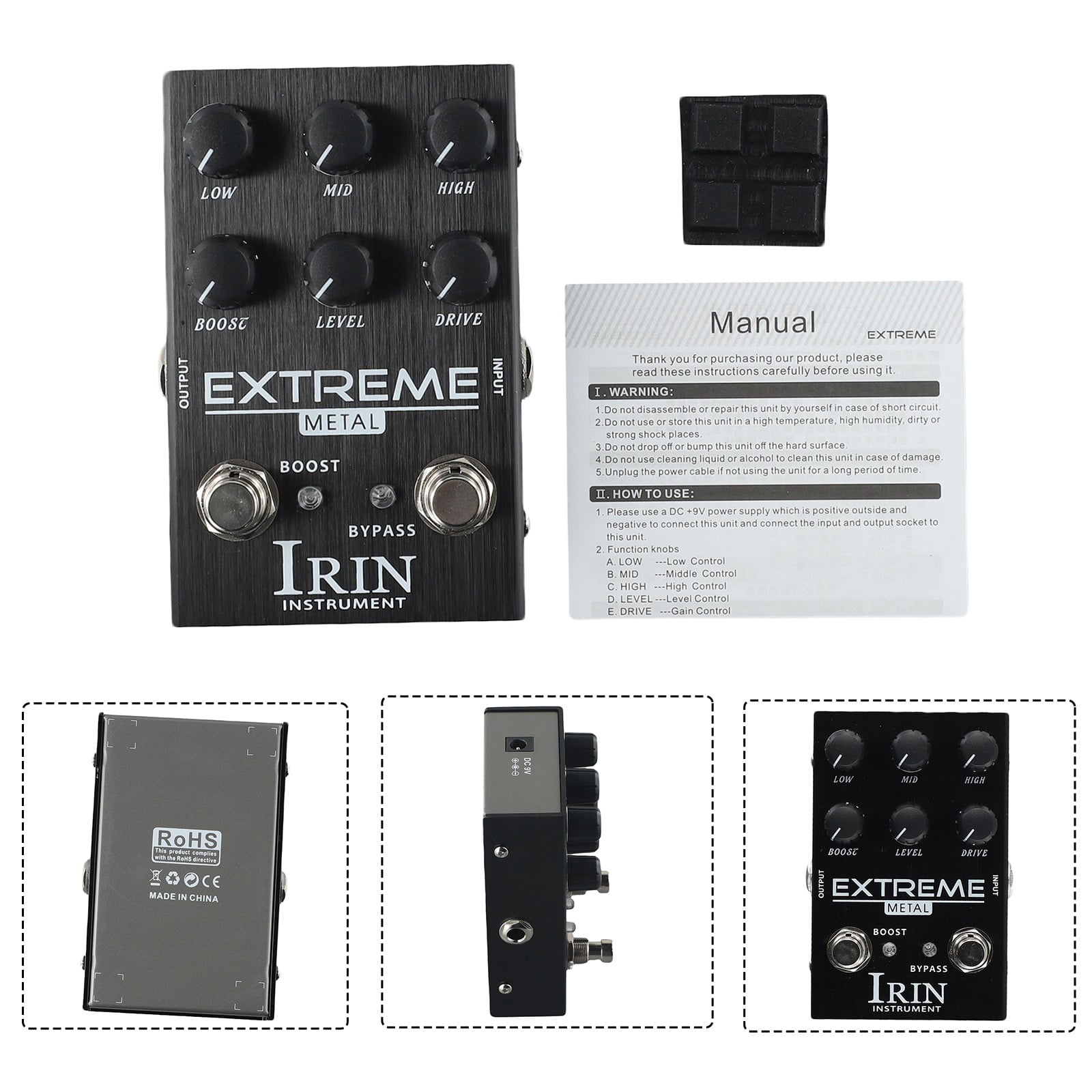 IRIN Overdrive Distortion Ten Segment Eq Effect Device For Electric Guitar For Practice Performance Gain High Frequency