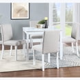 thumbnail image 2 of Elegant 5 Dining With Square Wooden Table And 4 Upholstered Seats, White, Crystal Details For Kitchen & Dining, Stable Structure 5 Piece Platform Chairs, Adornments Make, 2 of 7
