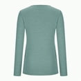thumbnail image 6 of Towmus Women Casual Long Sleeve Tunic Tops V-Neck T Shirts Criss Cross Ribbed Casual Tee Slim Fitted Fall Blouse, 6 of 7