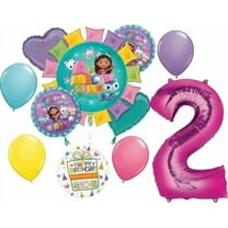 Gabby's 2nd Birthday Party Supplies Cats and Dollhouse Balloon Bouquet Decorations
