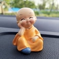 thumbnail image 3 of Desktop Ornament God Of Wealth Couple Small Monk Models Mini Feng Shui Statue Happy Buddha Figurine Cute Car Baby Decorations Resin, 3 of 4