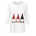 thumbnail image 4 of larppty Christmas 3/4 Sleeve Shirts for Women Funny Gnome Print Womens Christmas Holiday Tshirts Clothes Tops (White, L), 4 of 4