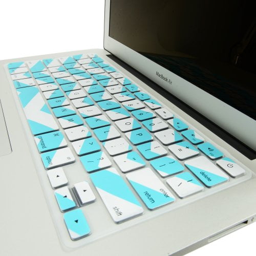 Chevron Series Aqua N Black Silicone Keyboard Cover for Macbook Air 13/" A1466