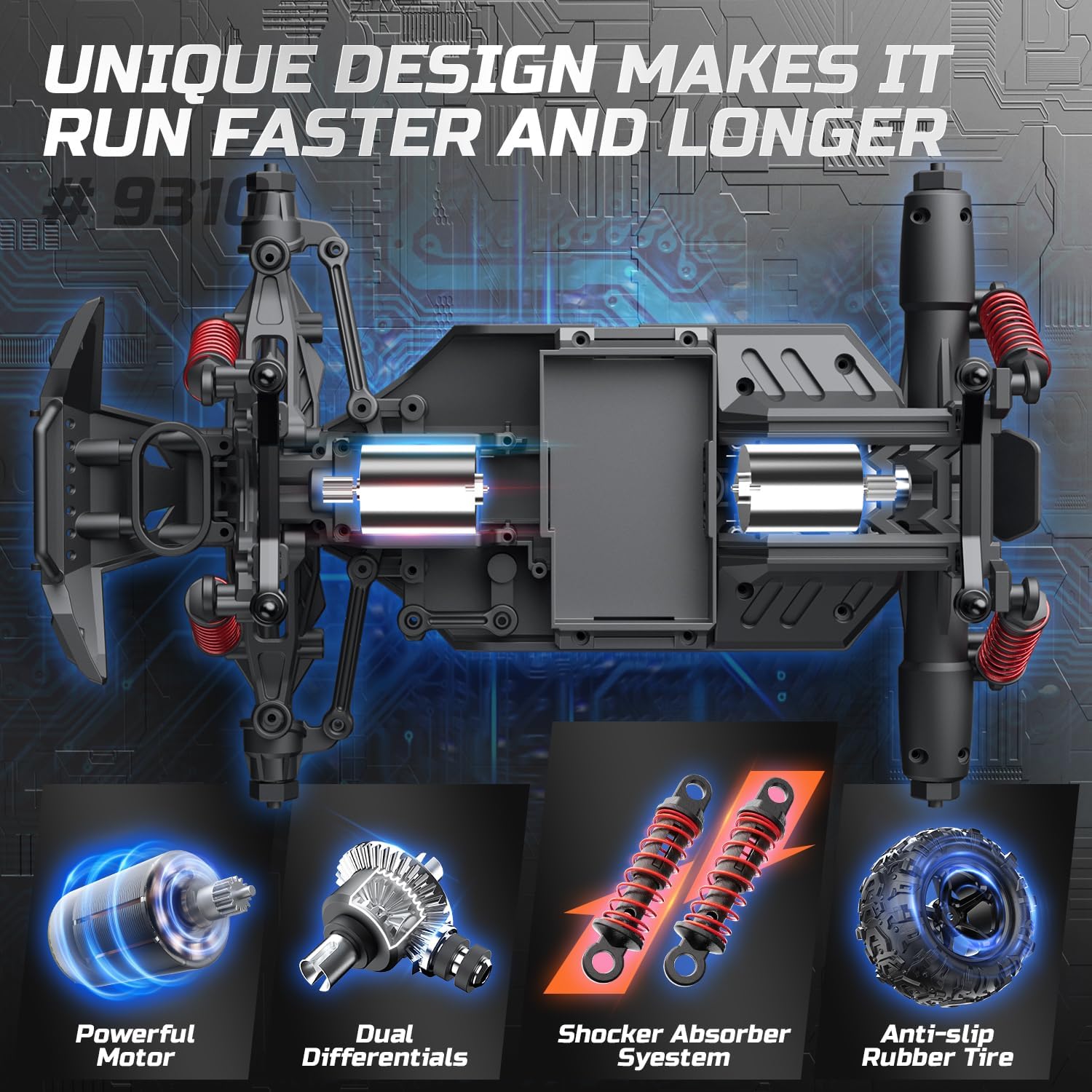 Deerc High-Speed 4WD RC Monster Truck 30+ MPH photo 5