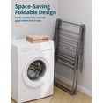 thumbnail image 3 of Sakugi Clothes Drying Rack, 2-Tier Foldable Laundry Drying Rack for Clothing with 32 Rods, Rustproof, Freestanding, for Indoor & Outdoor, 55" x 22.8" x 36.5", Gray, 3 of 9
