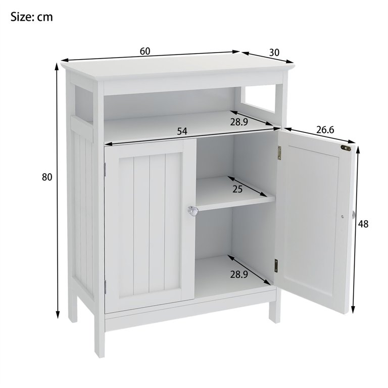 24 in. W x 12 in. D x 32 in. H White Bathroom Linen Cabinet Freestanding Storage Cabinet with 3 Drawers 1 Door