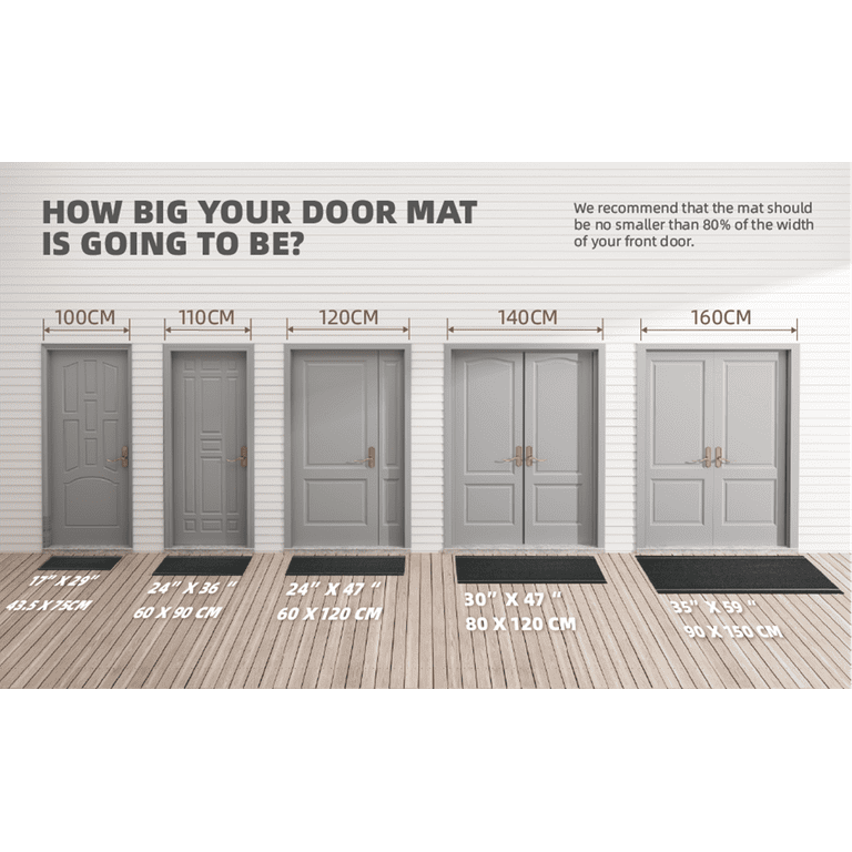 Non-Slip Outdoor Door Mat Latitude Run Mat Size: 31.49 W x 47.24 L, Color: Gray