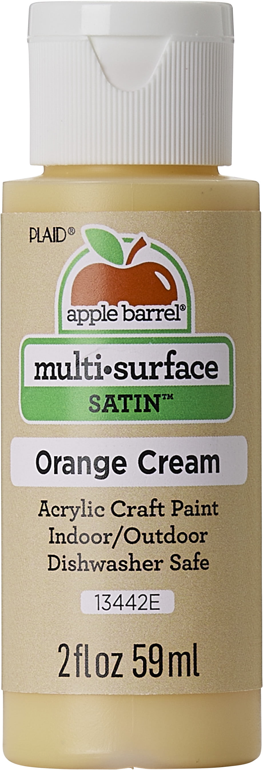 (3 pack) Apple Barrel Multi-Surface Acrylic Craft Paint, Satin Finish, Orange Cream, 2 fl oz
