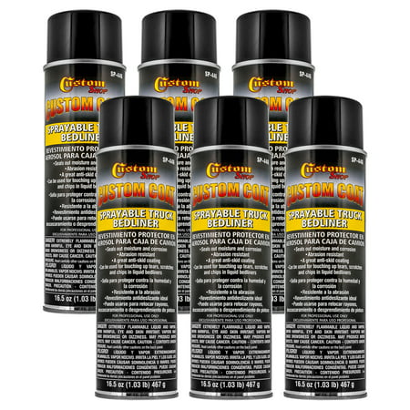 Custom Coat Sprayable Truck Bedliner 16.5 Ounce Spray Can - Black (Pack of (The Best Spray On Bedliner)