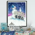 thumbnail image 1 of Designart Christmas Snowman With Cat Traditional Floating Frame Wall Art, 1 of 4