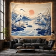thumbnail image 6 of Herons on River Rocks Along Mountain Shores, Peaceful Illustration for Nature Lovers, Waterside Decor, Housewarming Gift, Tapestry Wall Hanging for Living Room and Study Room, 6 of 7