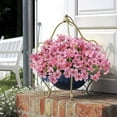 thumbnail image 3 of ZOELNIC Artificial Flowers Outdoor 6 Bundles UV Resistant Fake Flowers for Outside No Fade Faux Plastic Plants Garden Porch Window Box Decorating (Pink), 3 of 6