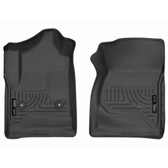 Husky Liners 18241 Weatherbeater Floor Mats Fit 2014-2019 Silverado/Sierra 1500/2500/3500 Regular Cab Front Row Liners 2pc Black