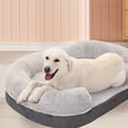 thumbnail image 6 of Pettycare 38 inches Memory Foam Dog Beds for Large Dogs, Orthopedic Dog Bed Washable with Removable Cover and Waterproof Liner, Couch Pet Bed Sofa with Sides and Nonskid Bottom, Fits up to 75lbs, Grey, 6 of 7