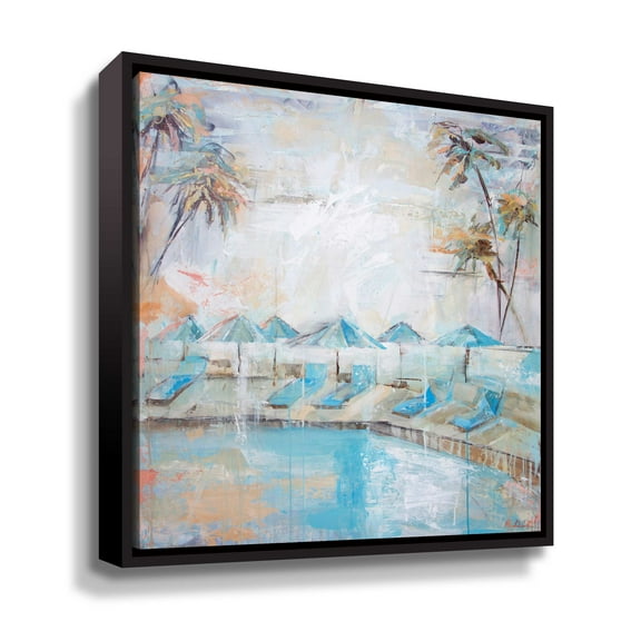 Artwall Poolside at Kahala, Gallery Wrapped Floater-framed Canvas by Kym De Los Reyes