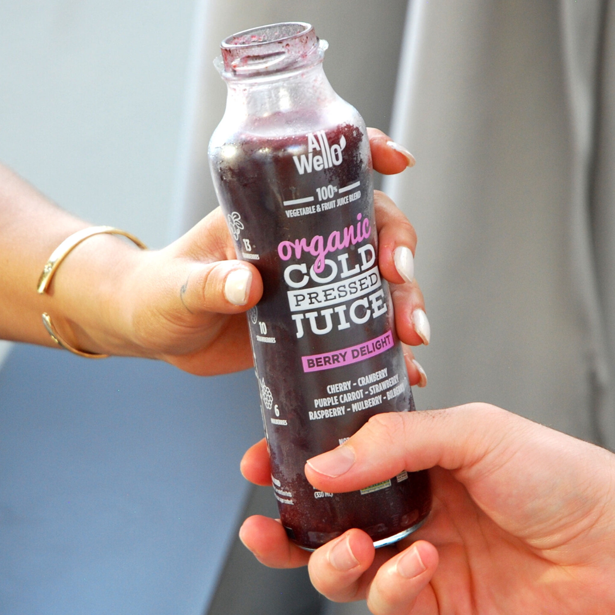 AllWellO Organic, Cold Pressed Berry Delight Juice, 11.1 oz Bottle