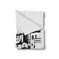 thumbnail image 2 of European Soft Flannel Fleece Throw Blanket, Venice City Sketch Style Hand Drawn Historical Buildings Tourist Town Picture, Cozy Plush for Indoor and Outdoor Use, 60" x 80", Black White, by Ambesonne, 2 of 6