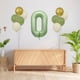 thumbnail image 3 of Juego de globos del primer cumpleaños - 0-9 números de papel de aluminio y 10 globos verdes con cinta para decoraciones de fiesta, 3 of 7