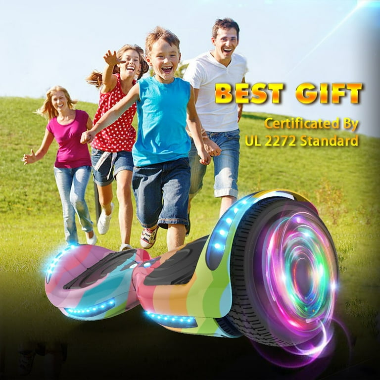 Flash Wheel Hoverboard 6.5 Bluetooth Speaker with LED Light Self Balancing Wheel Electric Scooter Rainbow Wave