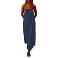 thumbnail image 6 of Women's Holiday Dress Ndbuld Ladies' Casual And Fashionable Solid Color Sleeveless Camisole Dress Navy XL, 6 of 6