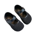 thumbnail image 2 of Black Kids Flats for Girls | Soft PU Ballet Mary Jane Shoes, Non Slip Dress Flats with Hook-and-Loop Closure,Size 13, 2 of 6
