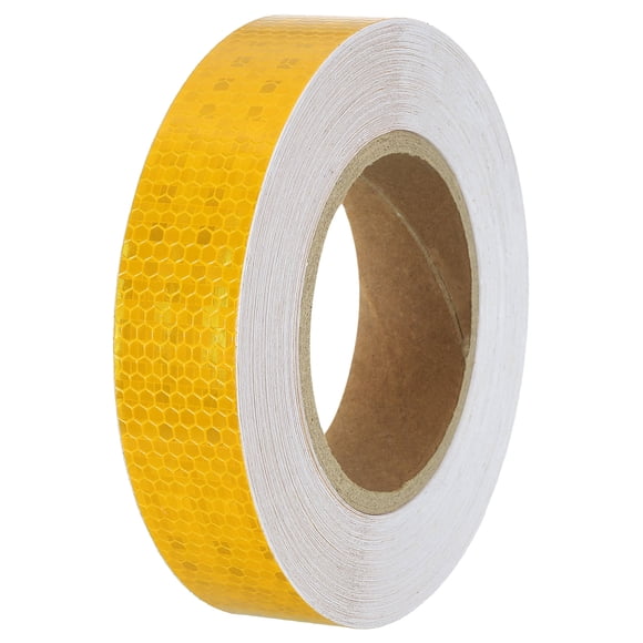 Uxcell 1 Roll Reflective Tape Waterproof Reflective Tape Warning Safety Tape Reflector for Trucks Cars Yellow 1.2 inch x 82ft