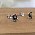 thumbnail image 3 of Cubic Zirconia Art Beautifull Round Stud Earring Silver Oxidised Stud Vintage Jewel Art Gift Solid 925 Gift for Her, 3 of 6