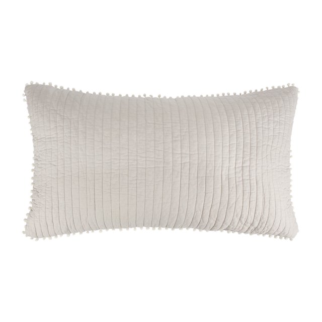 Levtex Home - Pom Pom - Funda King (91 x 50 cm) - Gris topo - Tela de algodón