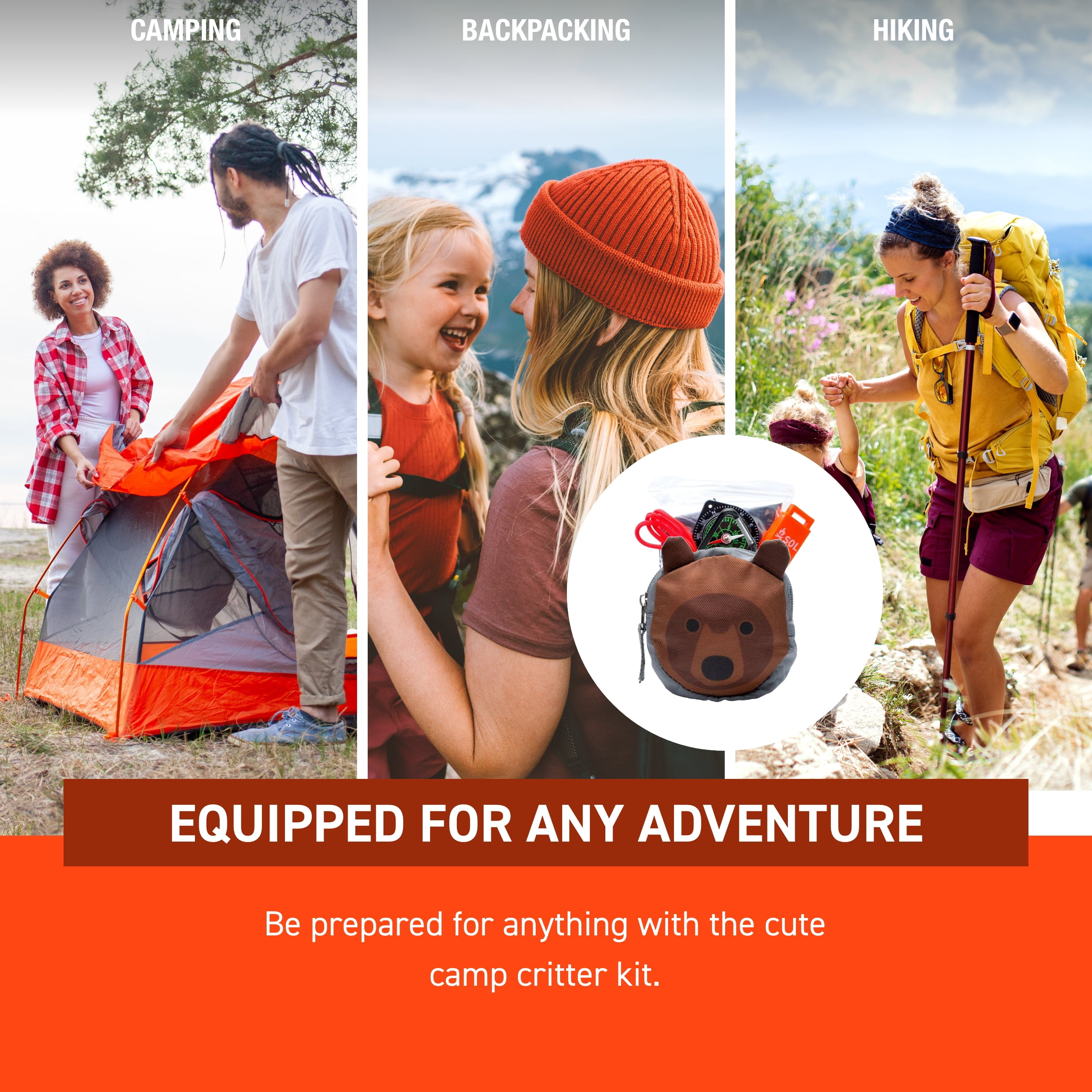 SOL Survive Outdoors Longer Camp Critter Kit Bear - (Pack of 2)