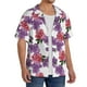 thumbnail image 2 of Balery Peonies Camisa Casual de Manga Corta con Botones para Hombre, Texturizada, Estilo Cubano, para Playa, Verano-Medium, 2 of 5