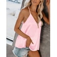 thumbnail image 2 of Ekouaer Women's Spaghetti Straps Tank Tops V Neck Satin Camisole Sleeveless Cami Soft Shirt Tops Blouse, 2 of 5