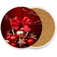 thumbnail image 2 of Christmas Balls Coasters Absorbent Moisture Non-Slip Drink Coaster Ceramic Stone with Cork Base Desktop Protection Prevent Furniture Damage 4PCS Home Decor, 2 of 6