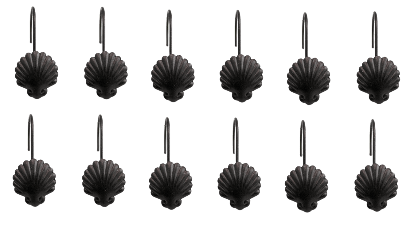 Dependable Industries Seashell Shower Curtain Hooks Rings Hangers Set