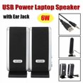 thumbnail image 4 of 2 Pcs USB Power Computer Speakers Stereo 3.5mm with Ear Jack for Desktop PC Laptop black, 4 of 5