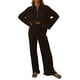 thumbnail image 1 of VISgogo, conjunto de ropa informal de 2 uds para mujer, estampado de flores/patrón abstracto, botones de solapa, camisas de manga larga, Tops con pantalones largos sueltos VISgogo  moda, 1 of 7