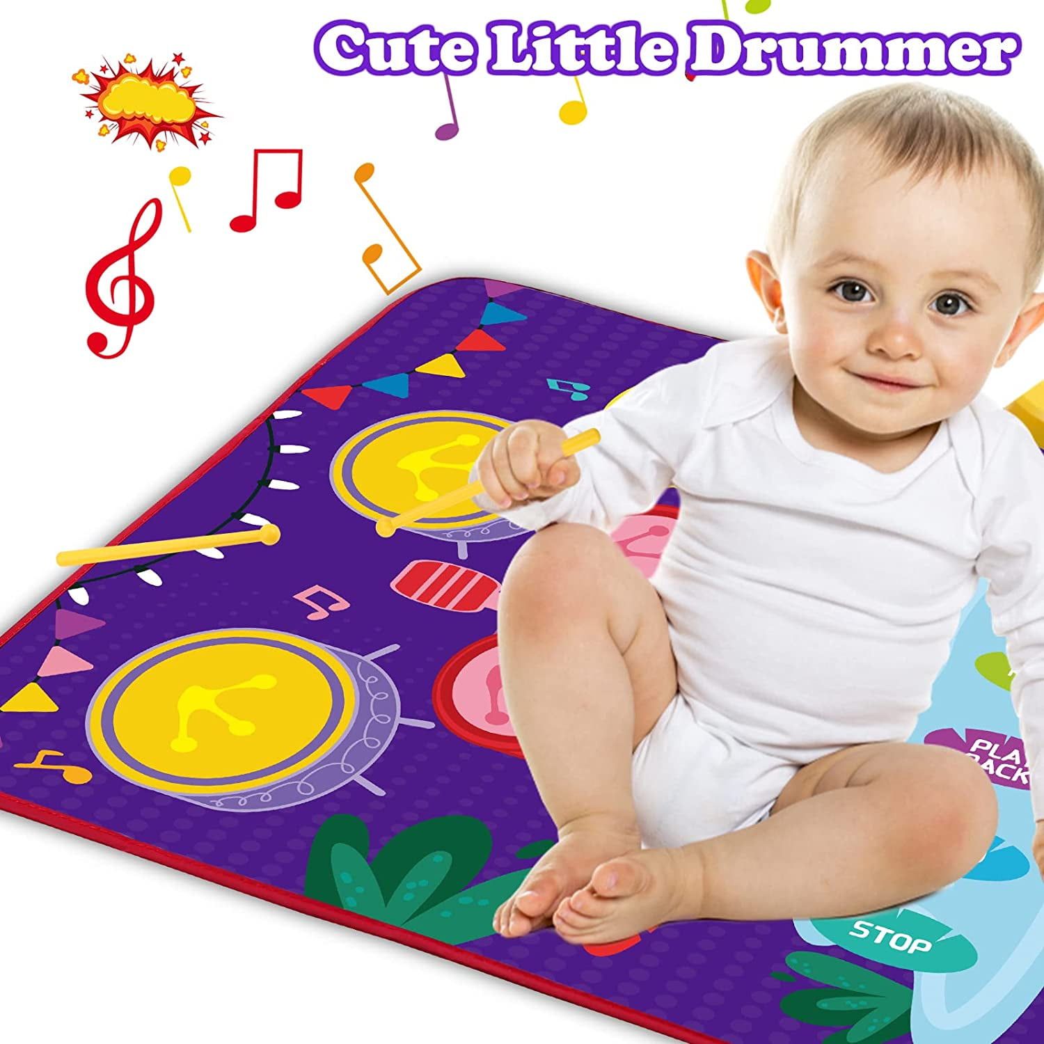 Yiomxhi Baby Toys 12-18 Months,2 in 1 Piano Mat & Drum Mat,Learning Toys,Baby Toys for 1 Year Old,Sensory Toys for Toddlers,Gifts for 1 Year Old Boys,Girls,Twins,Birthday Gifts, Christmas Gift
