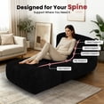 thumbnail image 3 of Centilab Big Bean Bag Chairs, Adults Bean Bag Lounger Sofa with Memory Foam Filled, Bean Bag Couch for Living Room Bedroom Lounge, Ergonomic Support, Black, 3 of 8