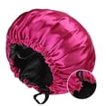 thumbnail image 5 of Reversible Satin Nightcap Ladies Stretch Hair Care Shower Cap, 5 of 5