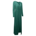 thumbnail image 4 of Prolriy Cocktail Dress Prom Dresses Women's Sequin Long Sleeve V Neck Long Nightclub Slim Sling Dress with Slit Wedding Guest Dresses for Women 2025 Womens Dresses Green XL, 4 of 6