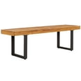 thumbnail image 3 of SAFAVIEH Monti Backless Acacia Wood Outdoor Patio Bench, Natural/Black, 3 of 9